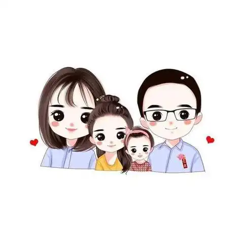 六口人全家福头像可爱