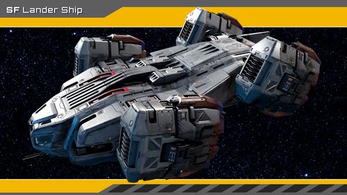这个包包括一艘可玩的科幻着陆器宇宙飞船,带有动画起落架,灯光,全