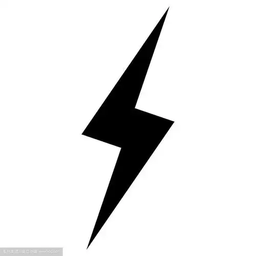 闪电的黑色图标.