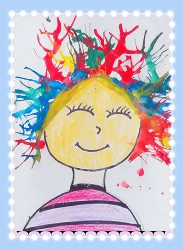 大单镇大单幼儿园校园文化展示 ——162创意"吹画"《炫酷发型》