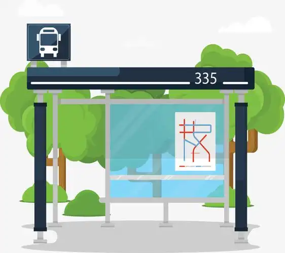 树荫下的公交车站