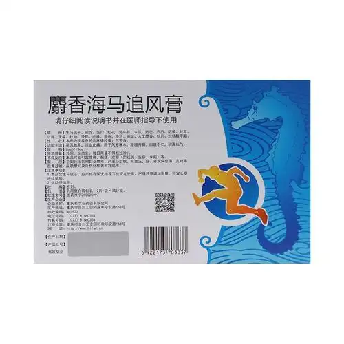 麝香海马追风膏8cm*13cm*6片 祛风散寒 活血止痛 1盒装【图片 价格