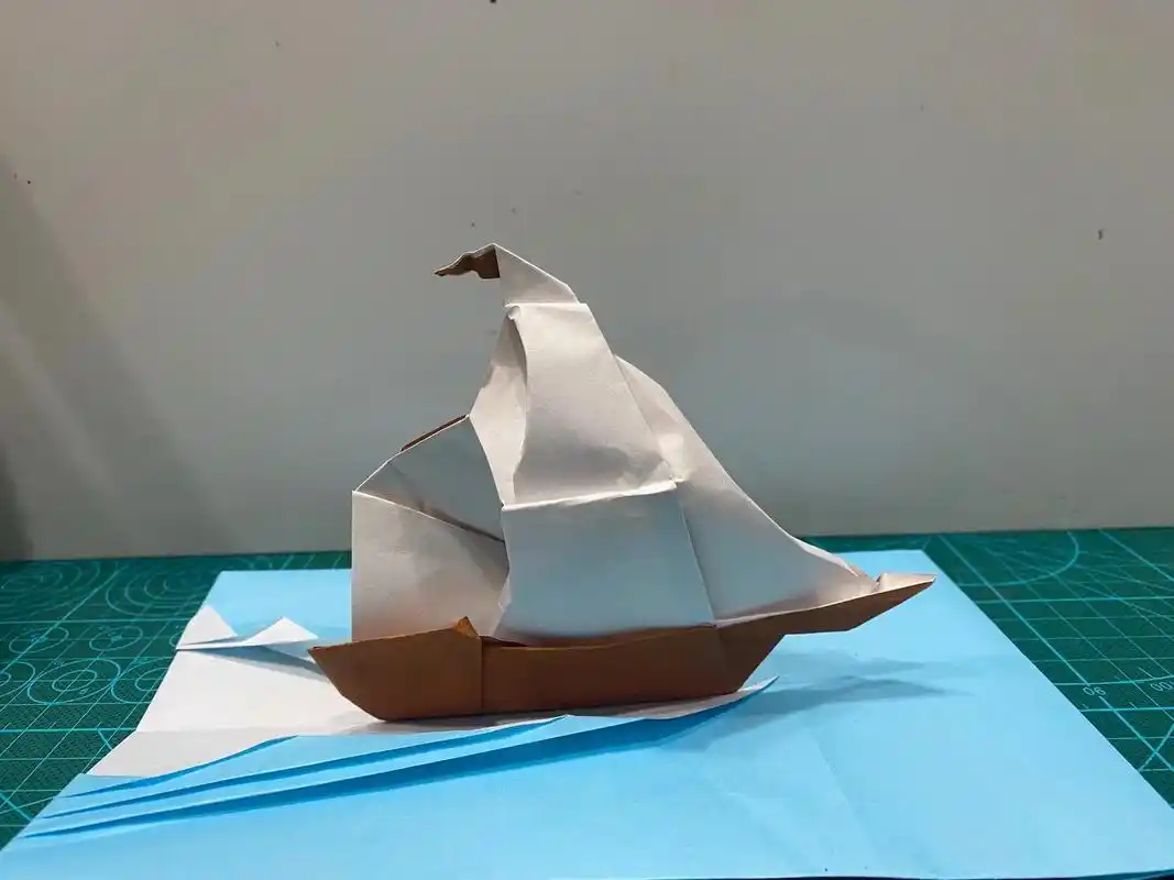 帆船.#手工 #艺术 #折纸 #动手能力 #手工制作 - 抖音