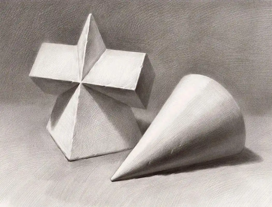 素描石膏几何体高清临摹素材 我们看到的很多物体都可以概括为简单的