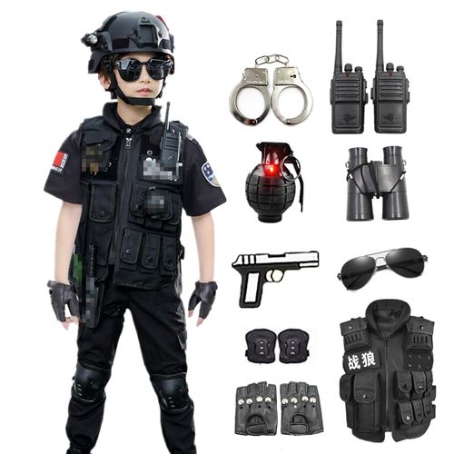 儿童警服警察服夏警装备警官服全套角色扮演交警制服警辅表演服男