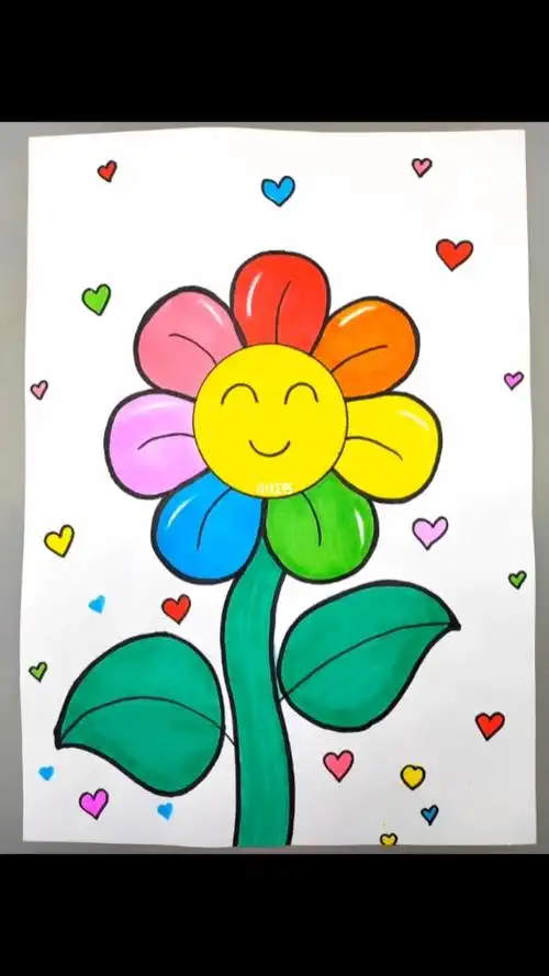 简单又漂亮的七色花#创意儿童画  #画画