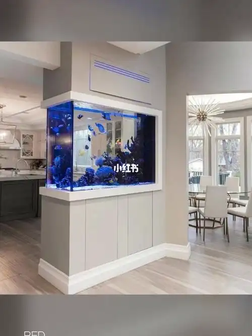 客厅鱼缸隔断屏风玄关柜设计嵌入式鱼缸