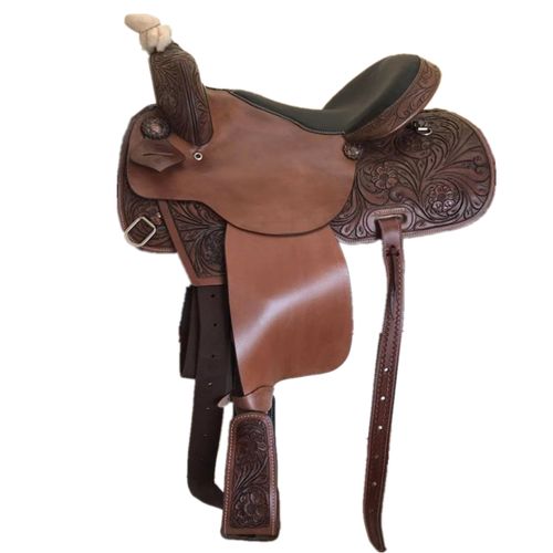 进口西部鞍 纯牛皮雕花西部马鞍马具新款马鞍子全套配件马术用品