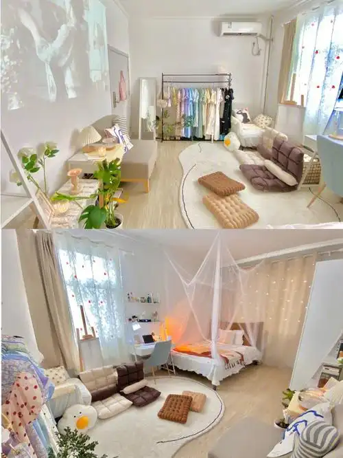 15平米租房改造隔出温暖小客厅