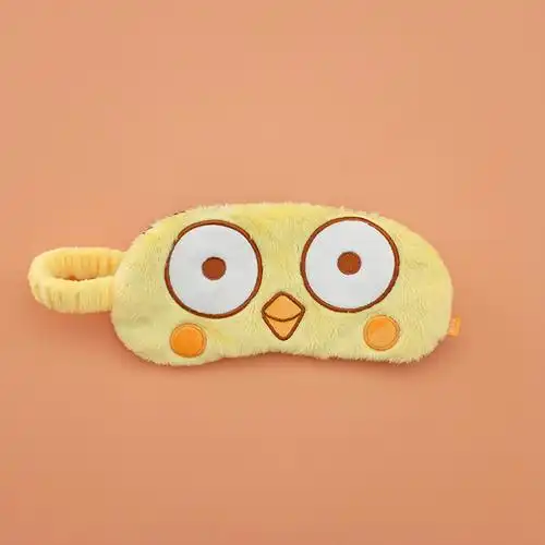 查查斯毛绒遮光眼罩 睡觉遮阳避光 可爱少女卡通护眼透气午睡旅行