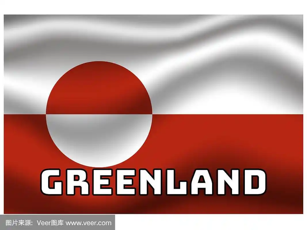 格陵兰国旗.原始颜色和比例.平面设计矢量插图,从国家设置.