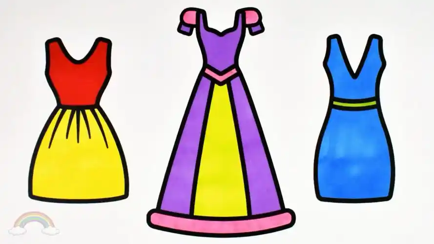 儿童彩色简笔画连衣裙篇妈妈裙子简笔画漂亮的连衣裙简笔画法儿童画
