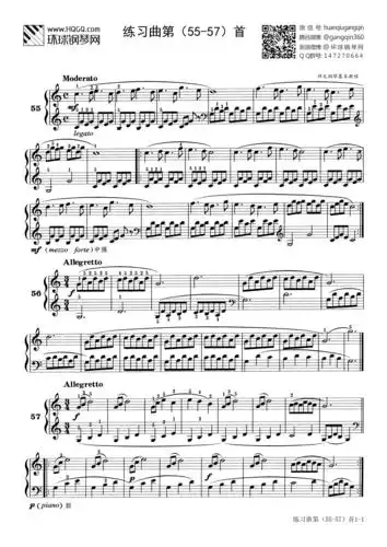 练习曲第(55-57)首(选自《拜厄钢琴基本教程》)
