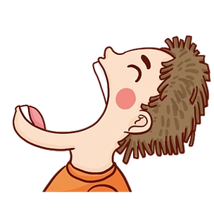 手绘张大嘴巴的男孩漫画人物