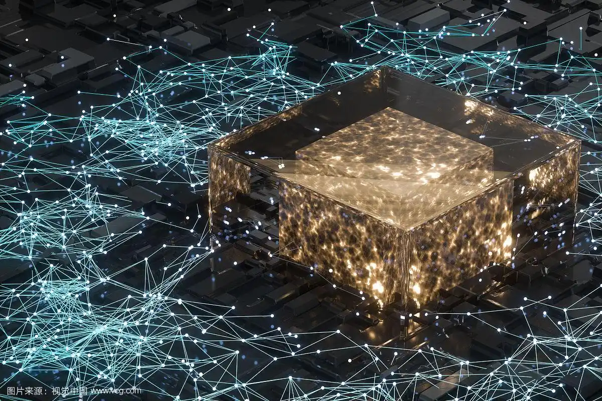 电路板发光模块科幻背景 三维渲染