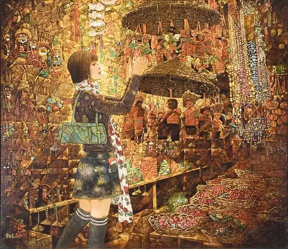 漆乡三访郑力为苏国伟朱昉漆画精品展