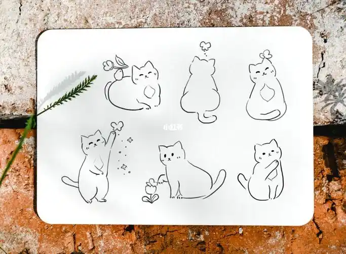 简笔画喵ins风