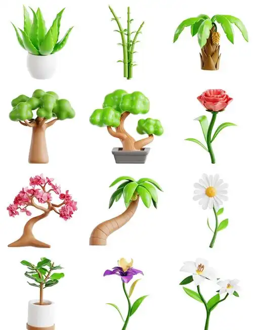 30款超萌卡通植物素材,设计必备!