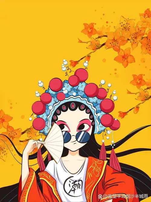 国潮风京剧人物插画素材分享