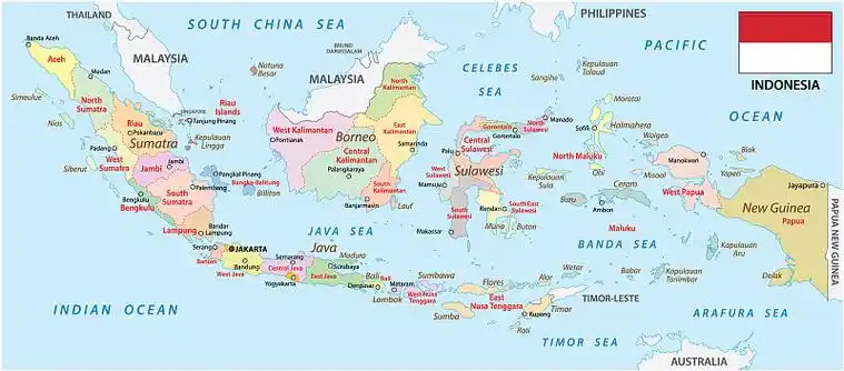 印度尼西亚的主要岛屿都有名字