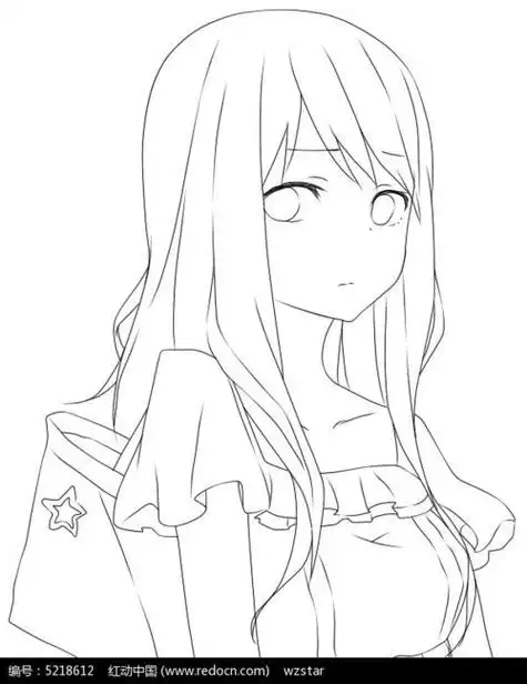 长发女孩简笔画 长发女孩简笔画 学生
