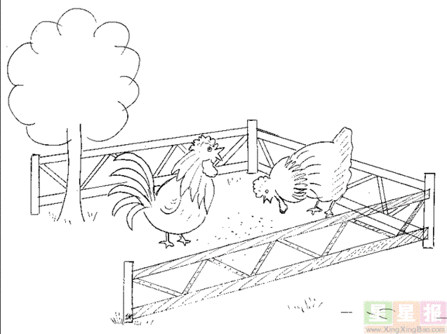 鸡肉加工厂简笔画