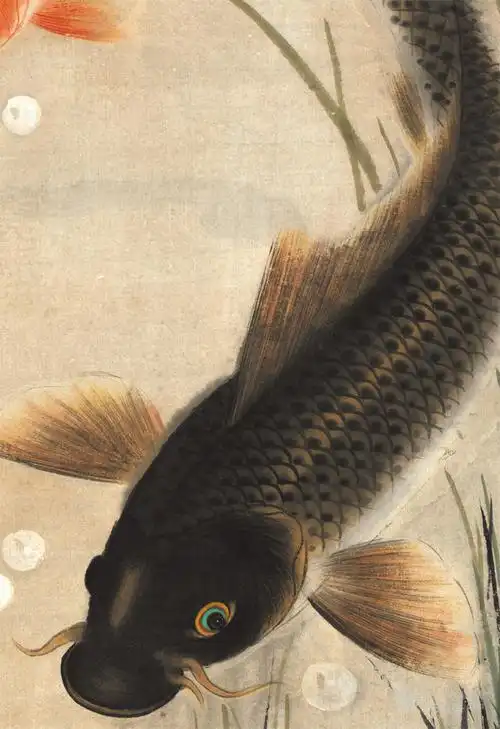 吴青霞-九鲤图轴