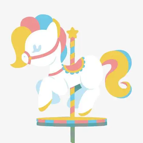 矢量卡通旋转木马