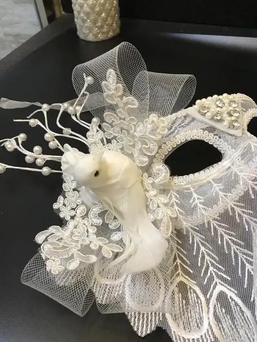 假面女凰威尼斯名媛蕾丝面纱面具私人派对舞会网红直播万圣节蒙面 a款