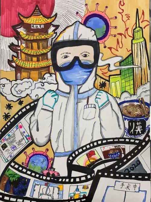 我心目中的英雄儿童画