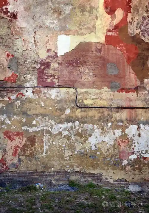 古城墙背景纹理石膏破旧油漆旧水泥石膏古老破旧漆