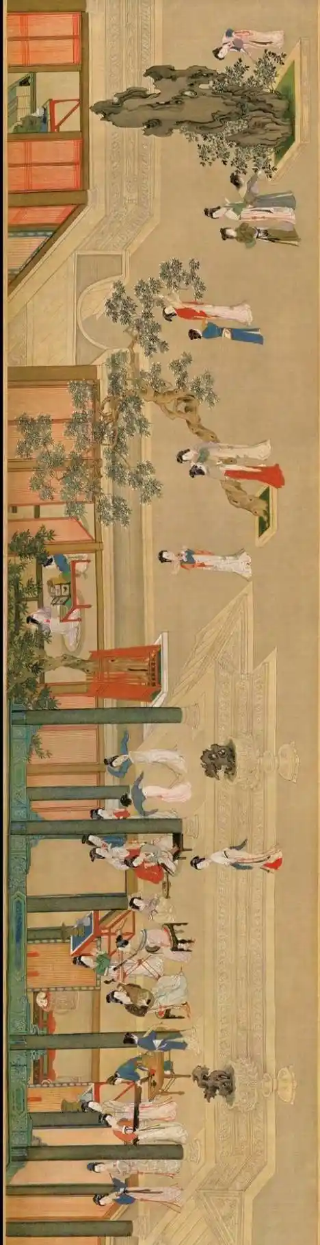 同心画室水墨课程——赏析第十期. 仇英《汉宫春晓图》