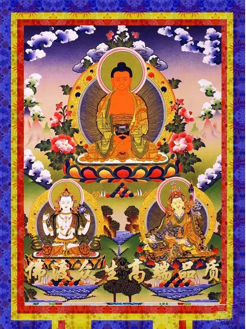 佛像精准印花十字绣套件法报三身佛莲花生释迦摩尼十字绣套件