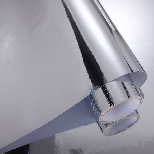 镜面纸包装纸金属亮面银色贴纸自粘银色贴纸反光贴纸亮片装饰贴