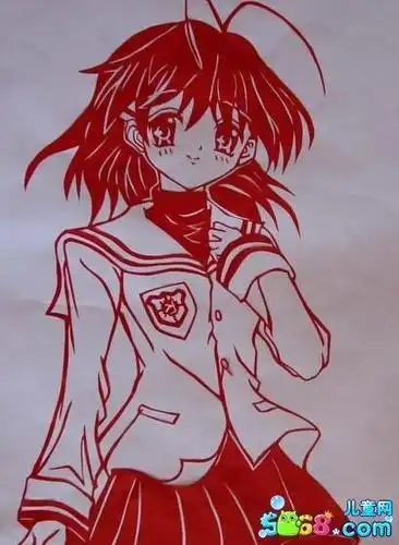 人物剪纸图案及步骤-美丽的女孩剪纸少女幼儿手工剪纸可爱的小女孩