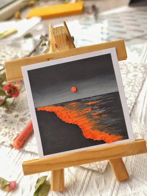 油画棒新手入门三种颜色画一幅风景画