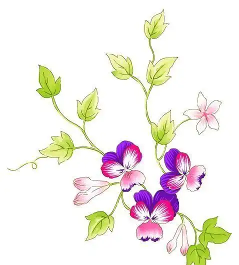 精美好看的设计元素 素材模板下载,本次设计元素 作品主题是 彩绘花草