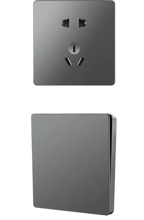 暗装灰色多孔大板开关插座面板单开双控五孔usb墙壁插座家用套餐错位