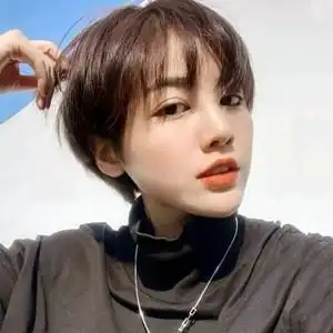 2  假发女生短发型时尚韩国网红中性短直发套蓬松帅气圆脸男士波波头