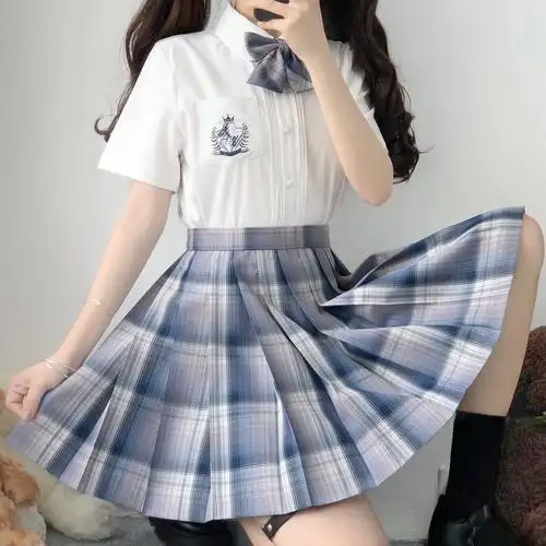 格裙樱花原创炭烧星光jk制服百褶裙正统学院半身裙