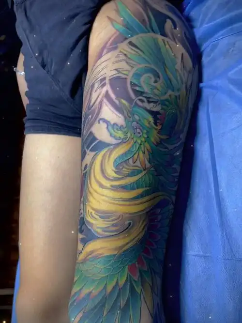 凤凰#花腿纹身  #新传统