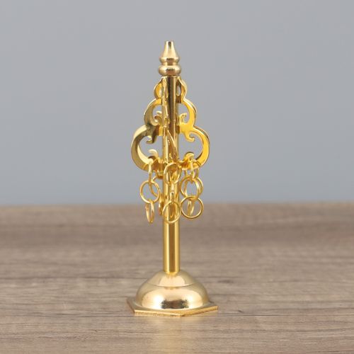 合金黄铜电镀禅杖锡杖唐僧法器三圣地藏王兵器家居桌面佛堂小摆件