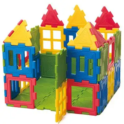 台湾weplay进口儿童塑料积木逻辑思维益智玩具静音创意积塑建构