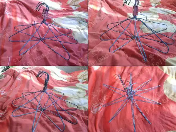 旧衣架巧改造好太太圆形晾衣架晒袜架