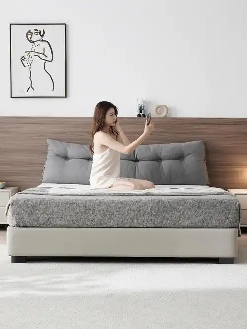 快get这款无床头的简约床极简设计,不浪费icm,选对家具,尺寸不纠结没