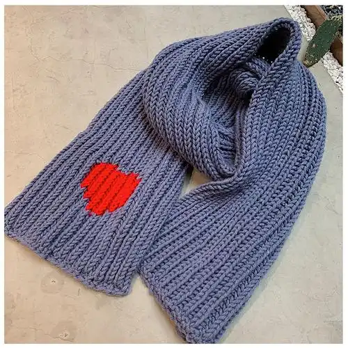 围巾材料包毛线自制爱心情侣围巾男女朋友手织围脖纯白色爱心围巾成品