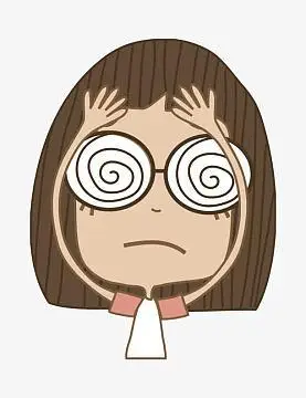 卡通人物小女孩头晕元素