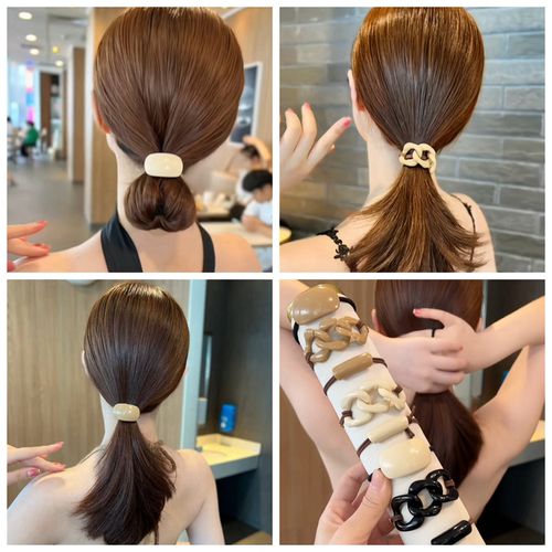 奶咖色发圈低马尾头绳女夏季2022年新款橡皮筋女扎头发绳皮套发饰