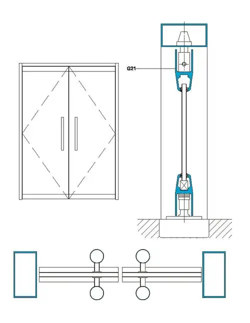 无框地弹门结构图