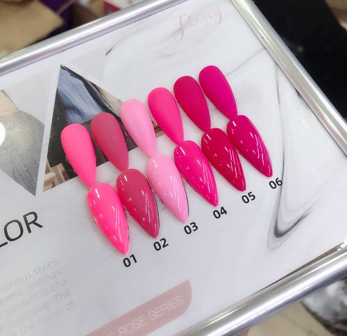 蔷薇玫红色6色套系甲油胶豆沙红色粉色正玫红美甲店专用美甲胶套